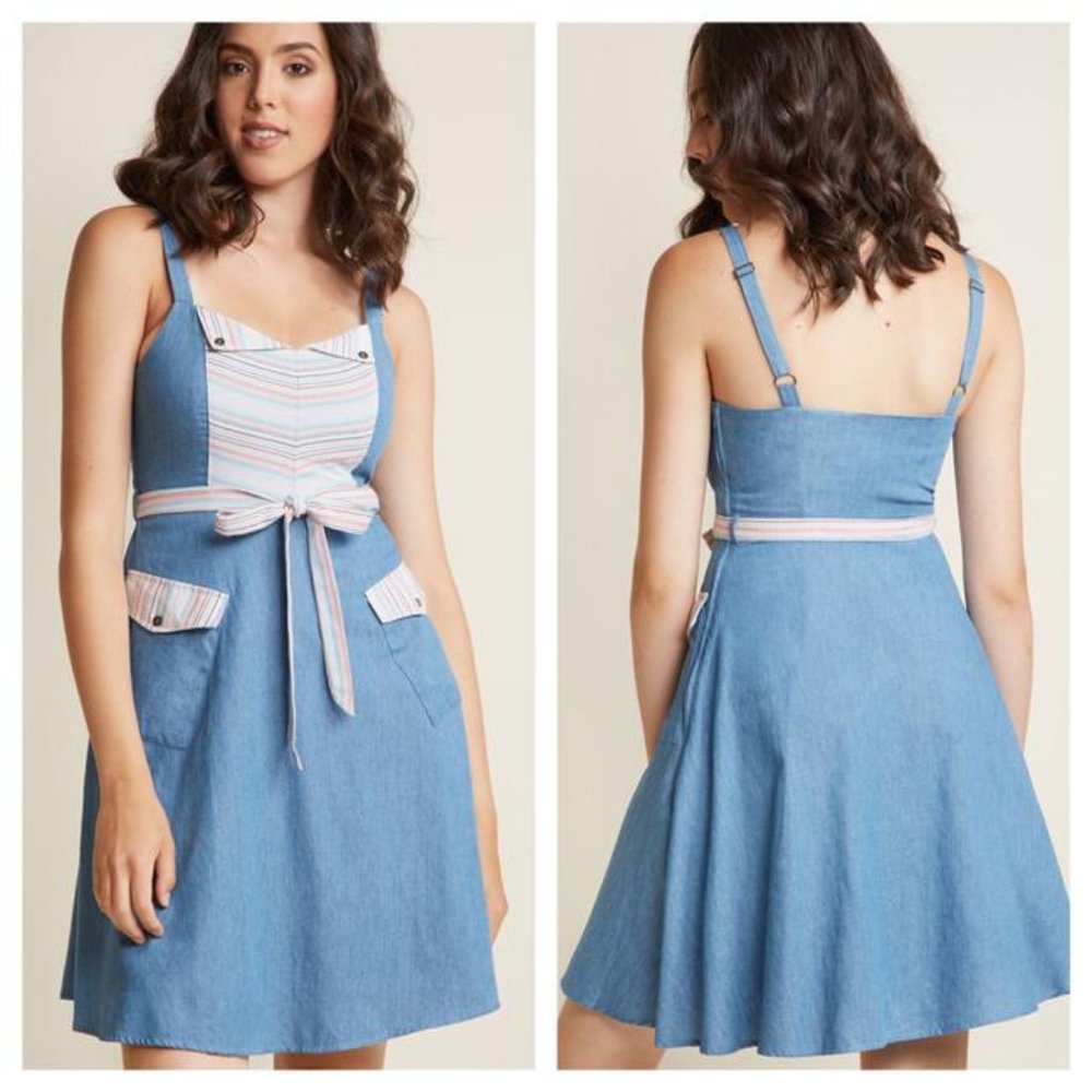 ModCloth Happiness & Cheers A Line Dress, Size XS